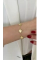 Işıl Simli Yonca Gold Altın Kaplama Bileklik