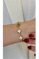 Işıl Baskısız Yonca Gold Altın Kaplama Bileklik