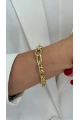 Ataç Zincir Taş Detay Koni Model Gold Altın Kaplama Bileklik