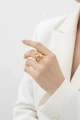 Athena Model Gold Altın Kaplama Ayarlanabilir Yüzük