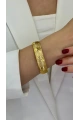 Simli Çizgi Model Gold Altın Kaplama Bilezik