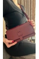 Paris Model Bordo Rengi Deri Kol Çantası