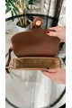 Victor Model Taba Renk Deri Kol Çantası