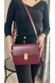 Anjeli Model Bordo Renk Deri Kol Çantası
