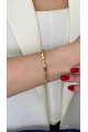 Sıralı Düz Yıldız Desen Gold Altın Kaplama Bileklik