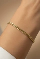 İnce Sık Geçişli Model Gold Altın Kaplama Bileklik