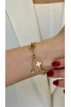Işıl Baskısız Yonca Gold Altın Kaplama Bileklik