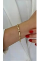Sıralı Prizma Model Gold Altın Kaplama Bileklik