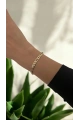 İnce Ezik Bağlı Gold Altın Kaplama Bileklik