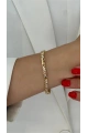 Sıralı Damla Model Taş Detay Gold Altın Kaplama Bileklik
