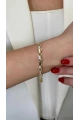 Şans Model Taşlı Gold Altın Kaplama Bileklik