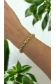 Nokta Desen Oval Zeus Model Gold Altın Kaplama Bileklik