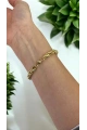 Nokta Desen Oval Zeus Model Gold Altın Kaplama Bileklik