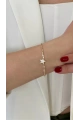 Pul Model Işıl Yıldız Detay Gold Altın Kaplama Bileklik