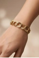 Düz Samanyolu Model Gold Altın Kaplama Bileklik