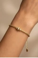 Horus Zincir Taşlı Halka Model Gold Altın Kaplama Bileklik