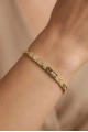 Snake Model Taş Detay Gold Altın Kaplama Bileklik