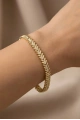 Taşlı Üçgen Model Gold Altın Kaplama Bileklik