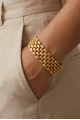 Çapraz Üç Desen Model Gold Altın Kaplama  Kuyumcu Bileklik