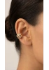 Dört Sıra Taş Detay Gold Altın Kaplama Ear Cuff