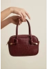 Jersey Model Bordo Renk Deri Kol Çantası