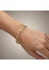 Desenli İnce Ezik Bağlı Model Gold Altın Kaplama Bileklik