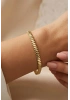 Ruby Düz Desen Model Gold Altın Kaplama Bileklik