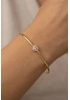 Pembe Kalp Detay Yay Model Gold Altın Kaplama Bileklik