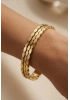 Oval Sıralı Halka Model Gold Altın Kaplama Bileklik