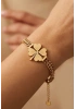 Sırma Zincir Yonca Model Gold Altın Kaplama Bileklik