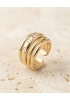 Dört Sıra Taş Detay Gold Altın Kaplama Ear Cuff