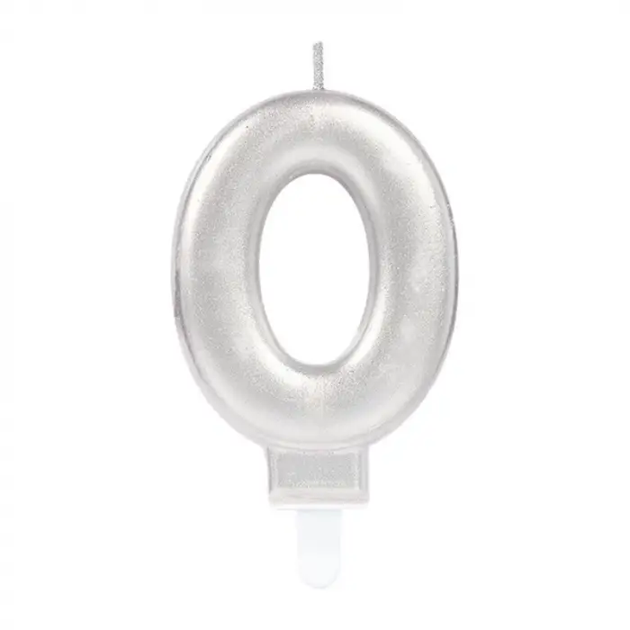 0 Rakam Mum Gümüş Renk