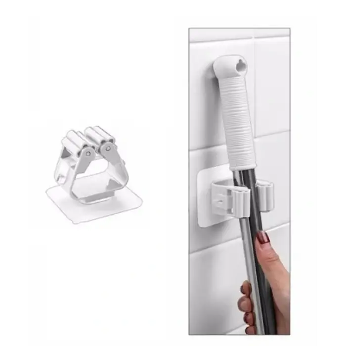 1 Adet Yapışkanlı Pratik Mop Tutucu Beyaz (5047)