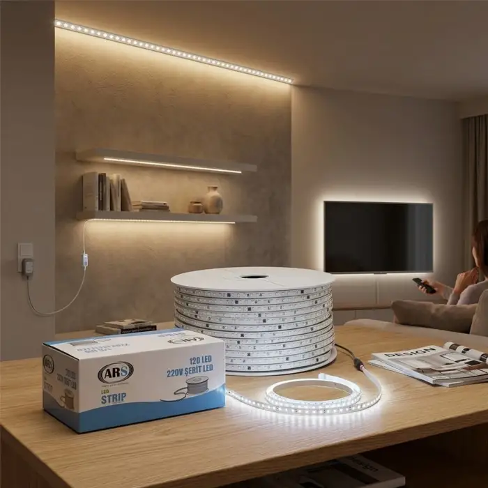 100MT 6500K - BEYAZ DIŞ MEKAN ŞERİT LED 220V 120LED ARS-348985 (5047)