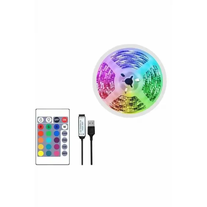 10M Şerit Led İç Mekan Renkli Rgb Şerit Led Kumandalı