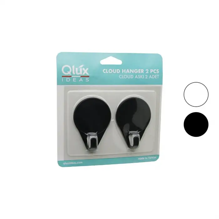 2PCS CLOUD ASKI SİYAH - BEYAZ PLASTİK YAPIŞKANLI MONTAJ (5047)