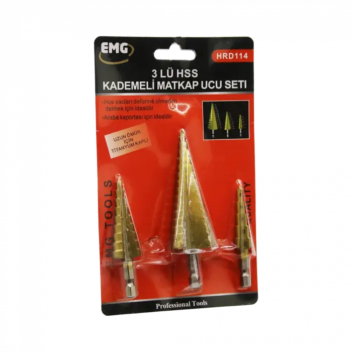 3 PARÇA  HSS KADEMELİ MATKAP UCU SET (5047)