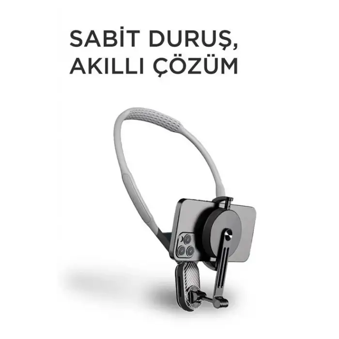 360 Derece Ayarlanabilir Boyun Askılı Manyetik Telefon Tutucu