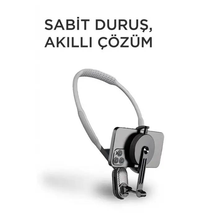 360 Derece Ayarlanabilir Boyun Askılı Manyetik Telefon Tutucu