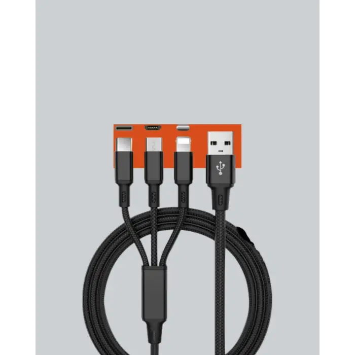 3’ü 1 Arada Hızlı Şarj Kablosu