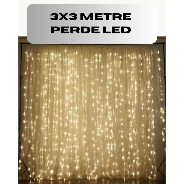 3x3 Perde LED Işık Şelale Model Özel Gün Dekoratif Aydınlatma