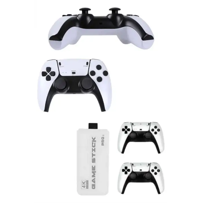 4K HD Görüntü Kaliteli Retro Game Stick 20000 Oyunlu Çift Kollu Beyaz Game Stick