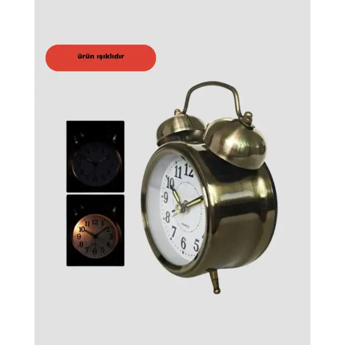 Bronz Metal Masa Saati