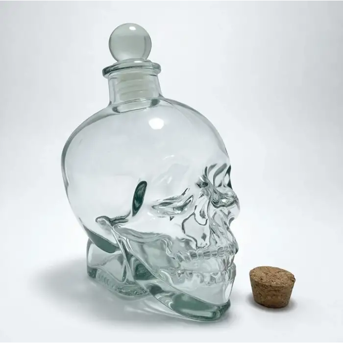 Cam Kurukafa İçki Şişesi 14 Cm Alk2155