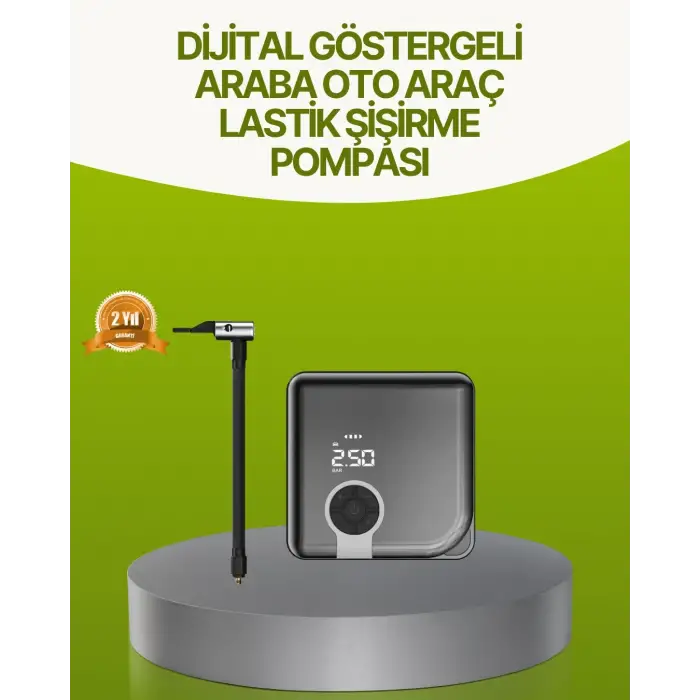 Dijital Ekranlı Taşınabilir Akıllı Araç Hava Kompresörü