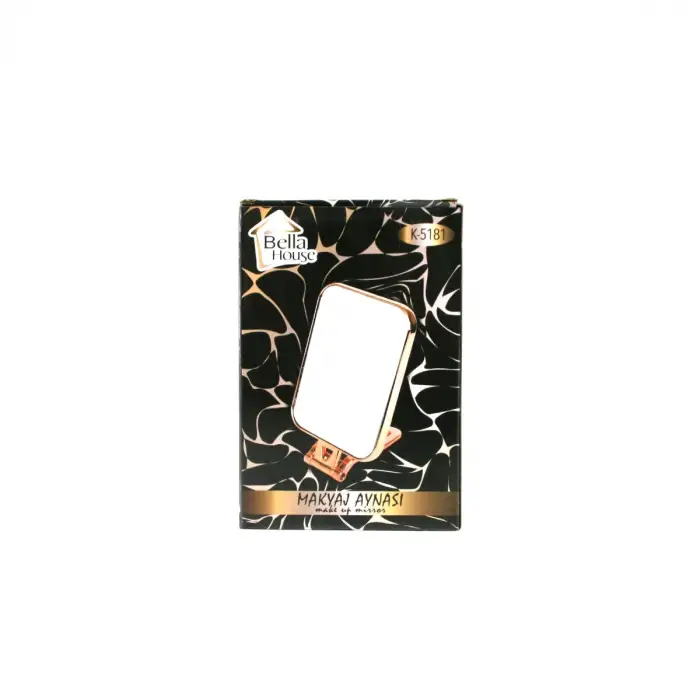 DİKDÖRTGEN - BAKIR 15X11.5CM MAKYAJ AYNASI ÇİFT TARAFLI KATLANIR AYAKLI (5047)