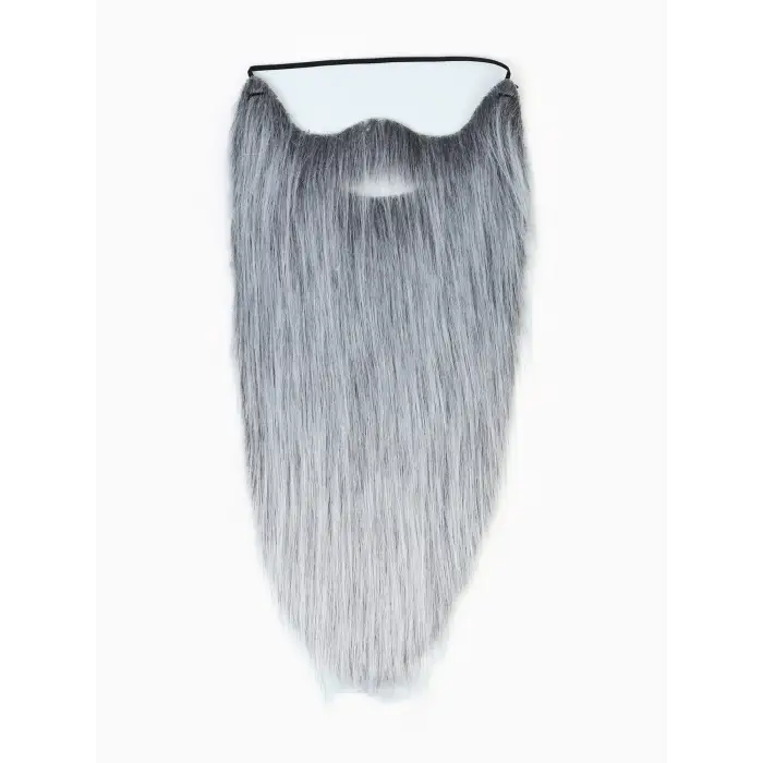 Gri Renk Lastikli Uzun Takma Sakal 40 Cm