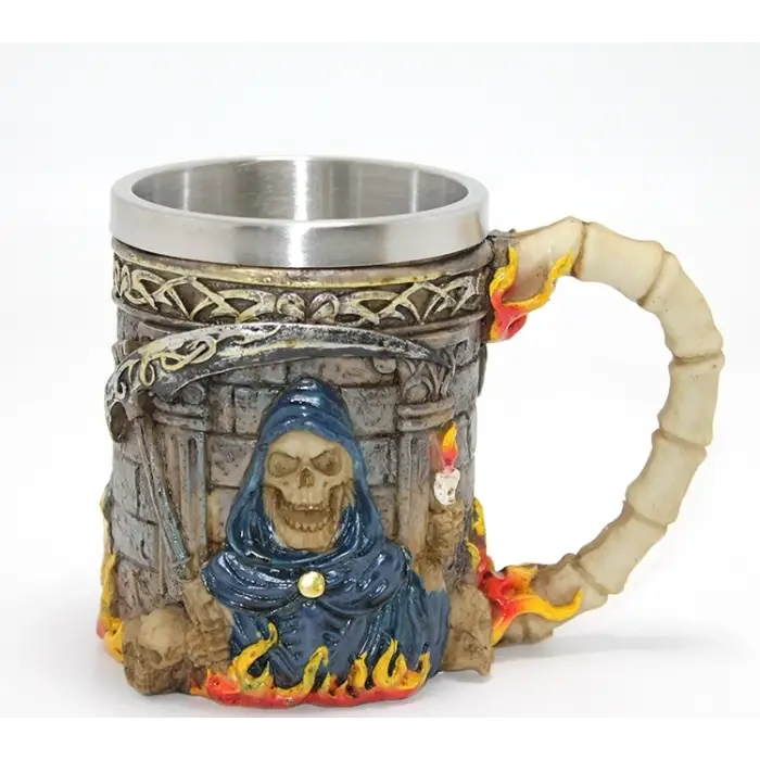 Grim Reaper Azrail Kabartmalı 3d Tasarım Çelik Kupa Bardak Alk4368