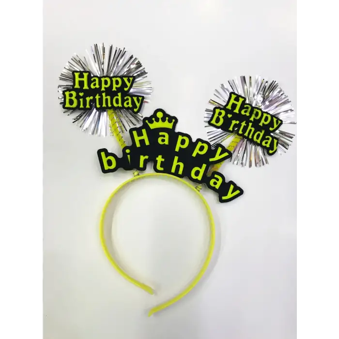 Happy Birthday Neon Renk Doğum Günü Tacı 12 Adet (5047)