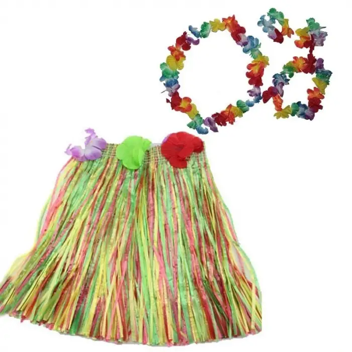 Luau Aloha Hawaii  Kolye Etek Taç ve Bileklik Seti (5047)